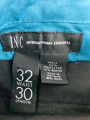 INC International Concepts London Pants Men's Size 32x30 Black Gray Dress Pants - Picture 5 of 7