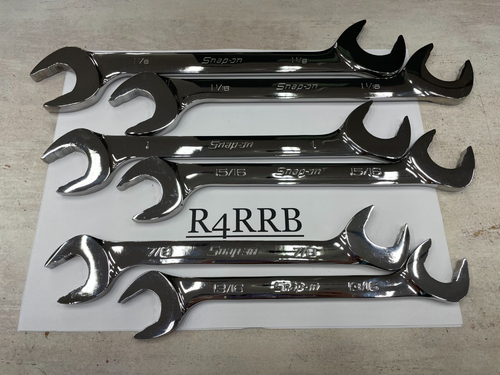Snap-on Tools NEW 6pc SAE Flank Drive Plus 4 Way Angle Head Wrench Lot Set SVS - Picture 2 of 11