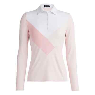 G/Fore Multi V Tech Jersey Polo Top Size XS S M L Long Sleeve Pink Womens Golf