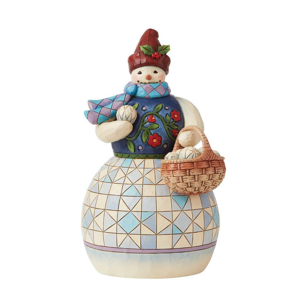 Jim Shore SNOWMAN WITH BASKET OF SNOWBALLS-WHEN SNOW FALLS 6008919 NEW 2021