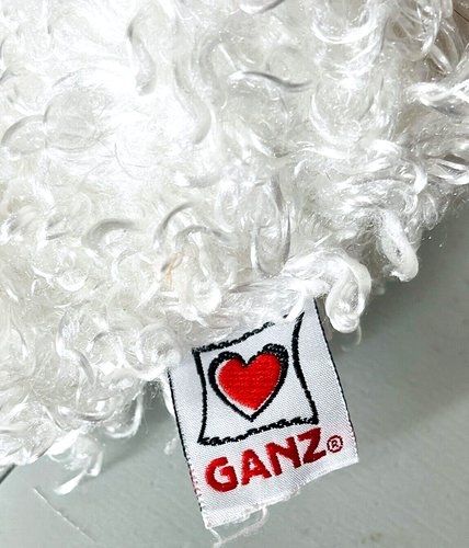 Ganz White Terrier Puppy Dog Webkinz Lil Kinz No Code Stuffed Animal 9" Long Bow - Picture 4 of 10