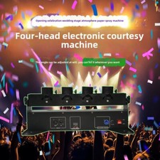 Lancia fuochi d'artificio orizzontale a quattro teste, attrezzatura da palcoscenico, spruzzatore carta