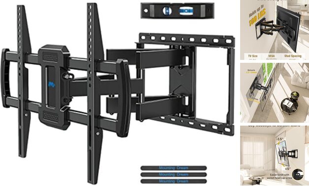 TV Wall Mount, UL Listed Full Motion Mount Bracket for 42-84 Inch Flat Black