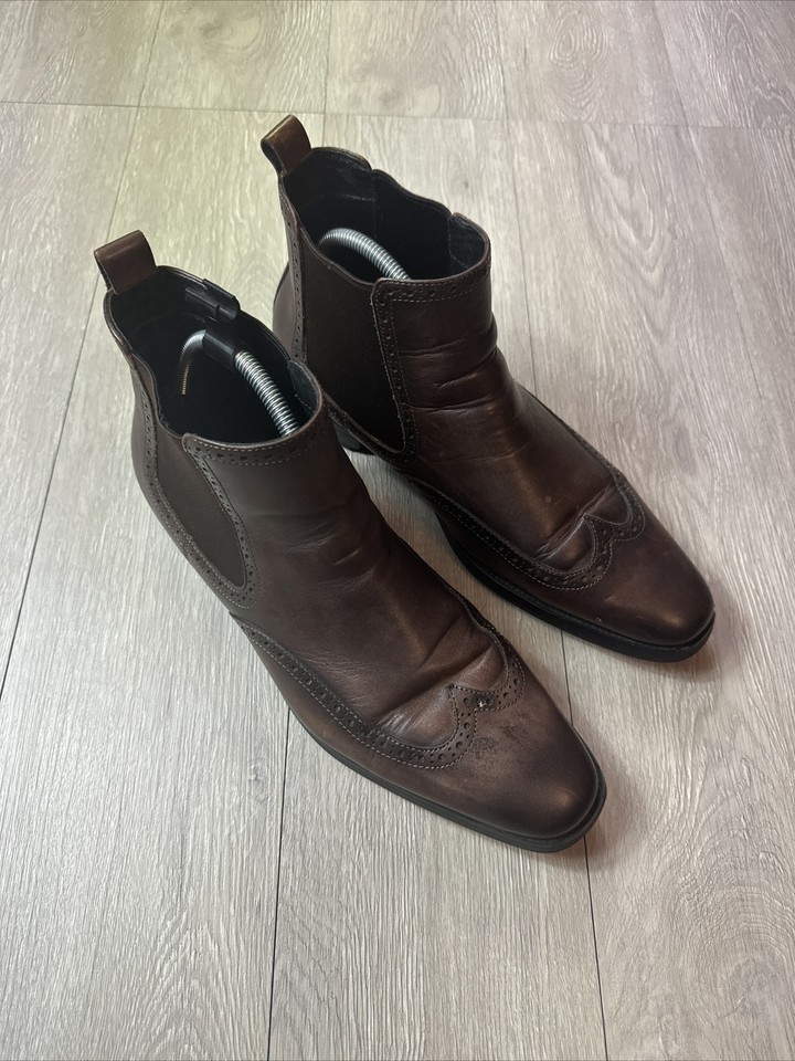 GIFENNSE Men's Brown Leather Chelsea Dress Boots Size US 11 M Hand Made eBay