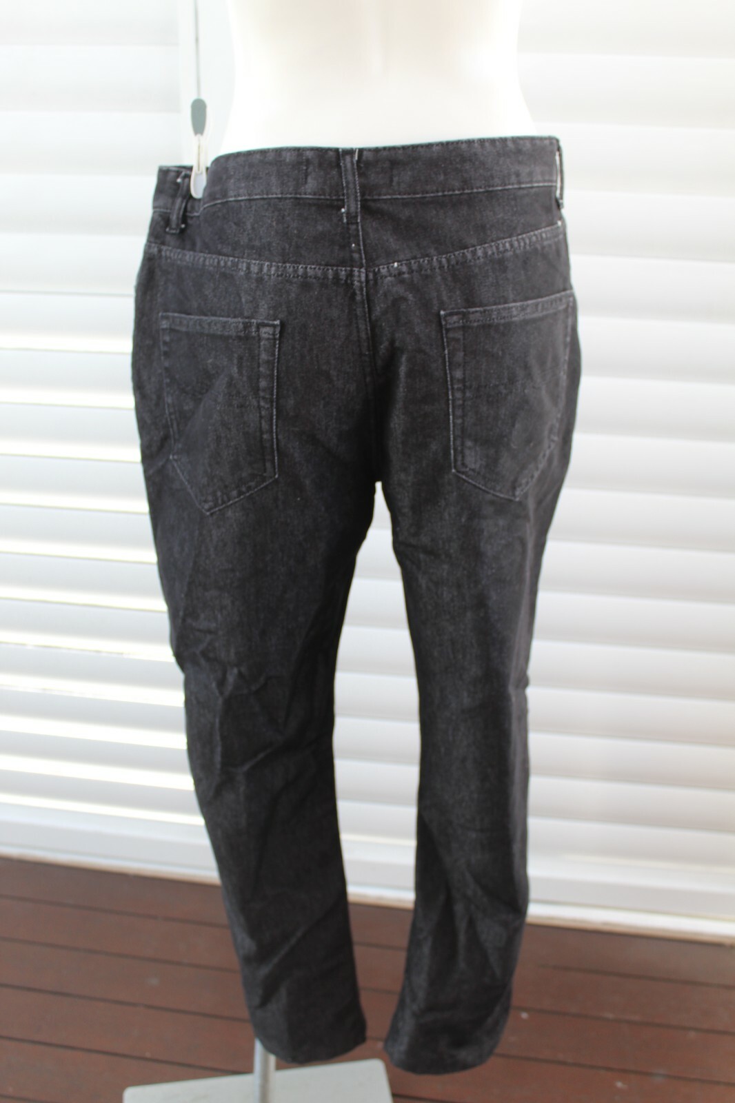 ce🌏 SIZE W36"/L32" PEP & CO COTTON BLEND BLACK STRAIGHT LEG DENIM JEANS MENS image 3