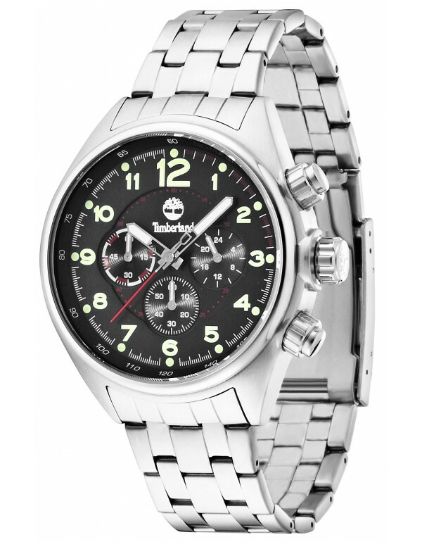 Timberland Mens Chronograph Analog Watch Stainless Steel 44 mm