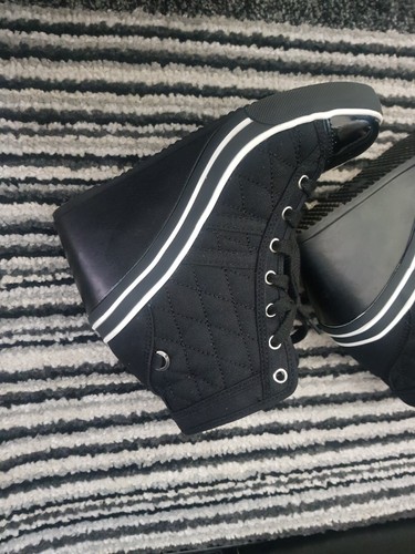 woman spring trainers canvas wedge sneaker shoes size 36 - Picture 2 of 12