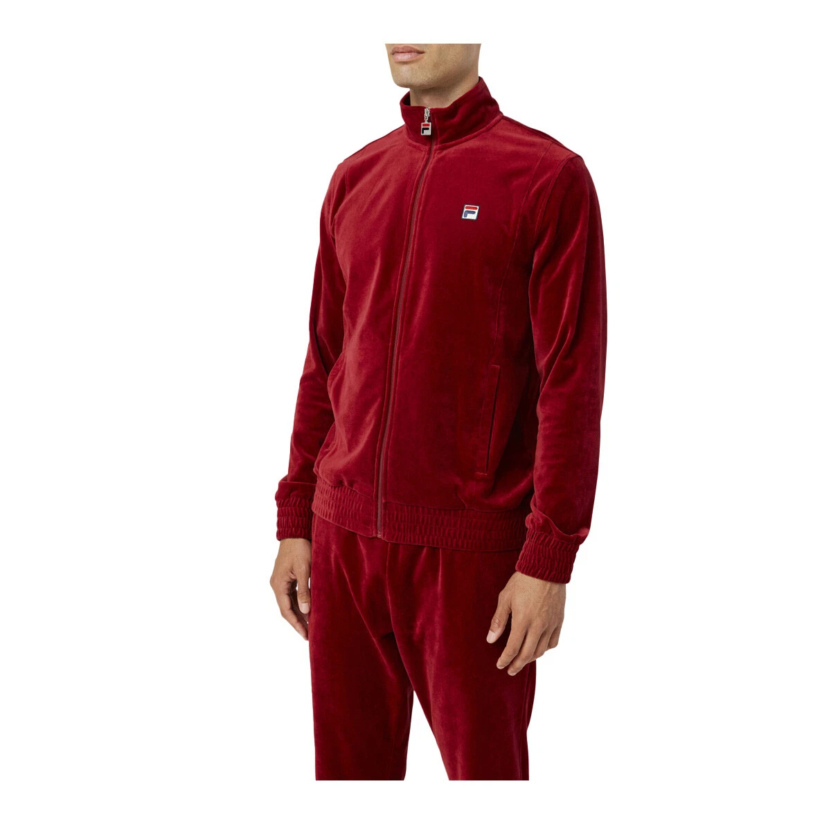 Fila Authentic Men O-Fit Velour Jacket Bikingred Lm13B750, Size S