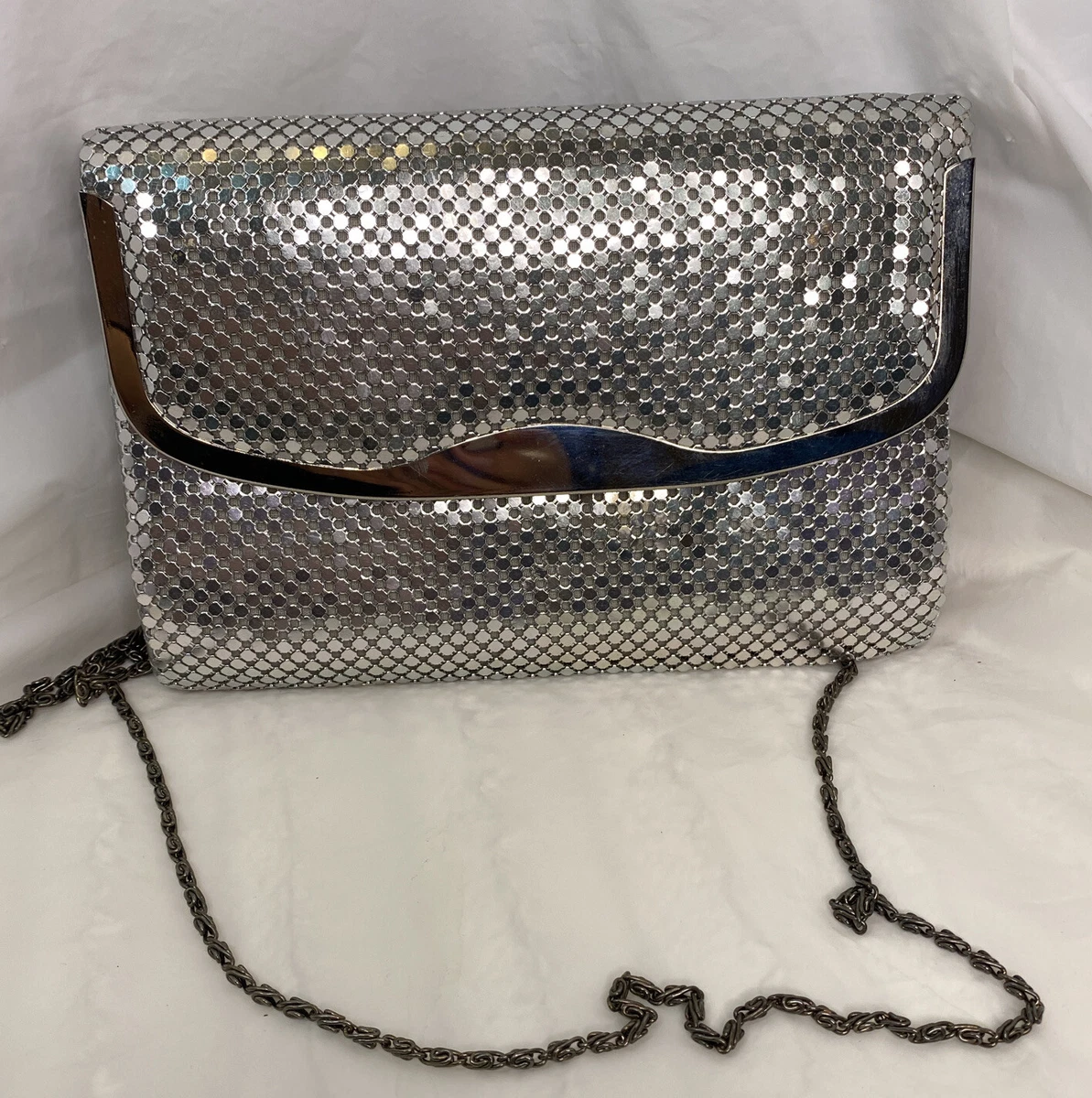 Vintage Bags by Marlo Silver Handbag Purse Evening Bag Metal Chain Strap