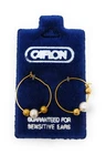 Caflon Hoop Earrings Pair Gold 15mm - Pearl