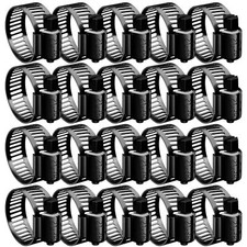 20pcs Black Hose Clamp3/4"- 1-1/2"21-38mm304 Hose Clamps Stainless Steel Adju...