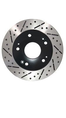 [Rear Premium E-Coat Drill&Slot Brake Rotors Ceramic Pads] Fit 10-13 Kia Forte