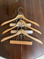set of 3 vintage wood coat pant hanger 1regent 2no name same style 18inch hanger