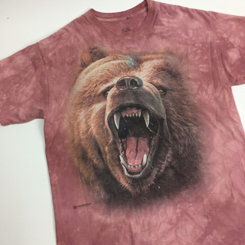 Y2K The Mountain Grizzlybär T-Shirt Tye Dye rot Erwachsene Natur Tee Large - Bild 2 von 10