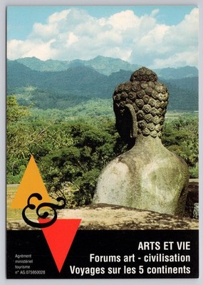 Borobudur Indonesia Buddha Statue Arts Et Vie Forums Art Postcard