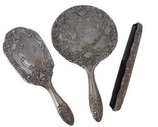 Vintage Vanity Set. Mirror, Hair Brush And Comb. Elegant Design