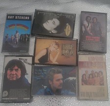 country music cassette lot 7 Willie Haggard Jones Stevens krause Lang Morgan