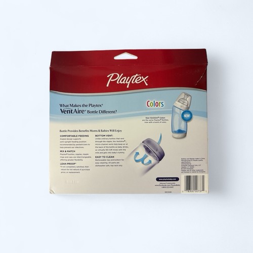 PLAYTEX BABY VENTAIRE COLORS BLUE 9 OZ ANTI-COLIC BOTTLES 3 PACK NEW - Picture 3 of 3