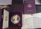 (1) 1995 P 1oz US American Silver Eagle $1 Dollar Proof Bullion Coin w/Box & COA