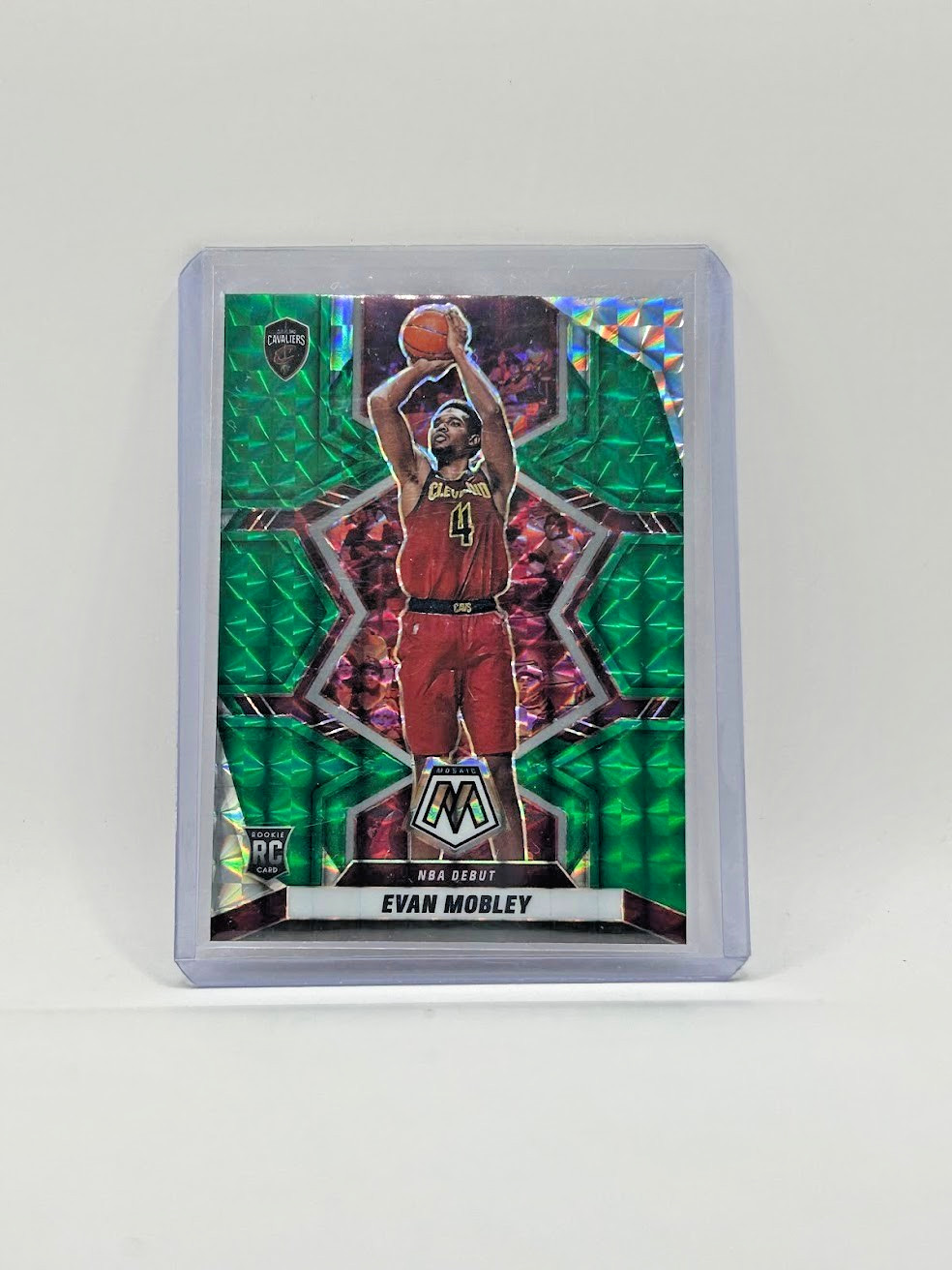 2021-22 Panini Mosaic - NBA Debut Evan Mobley #263 Green Mosaic Prizm (RC)