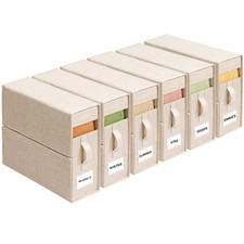 Organizers and Storage for Linen Closet, 6Pack Beige