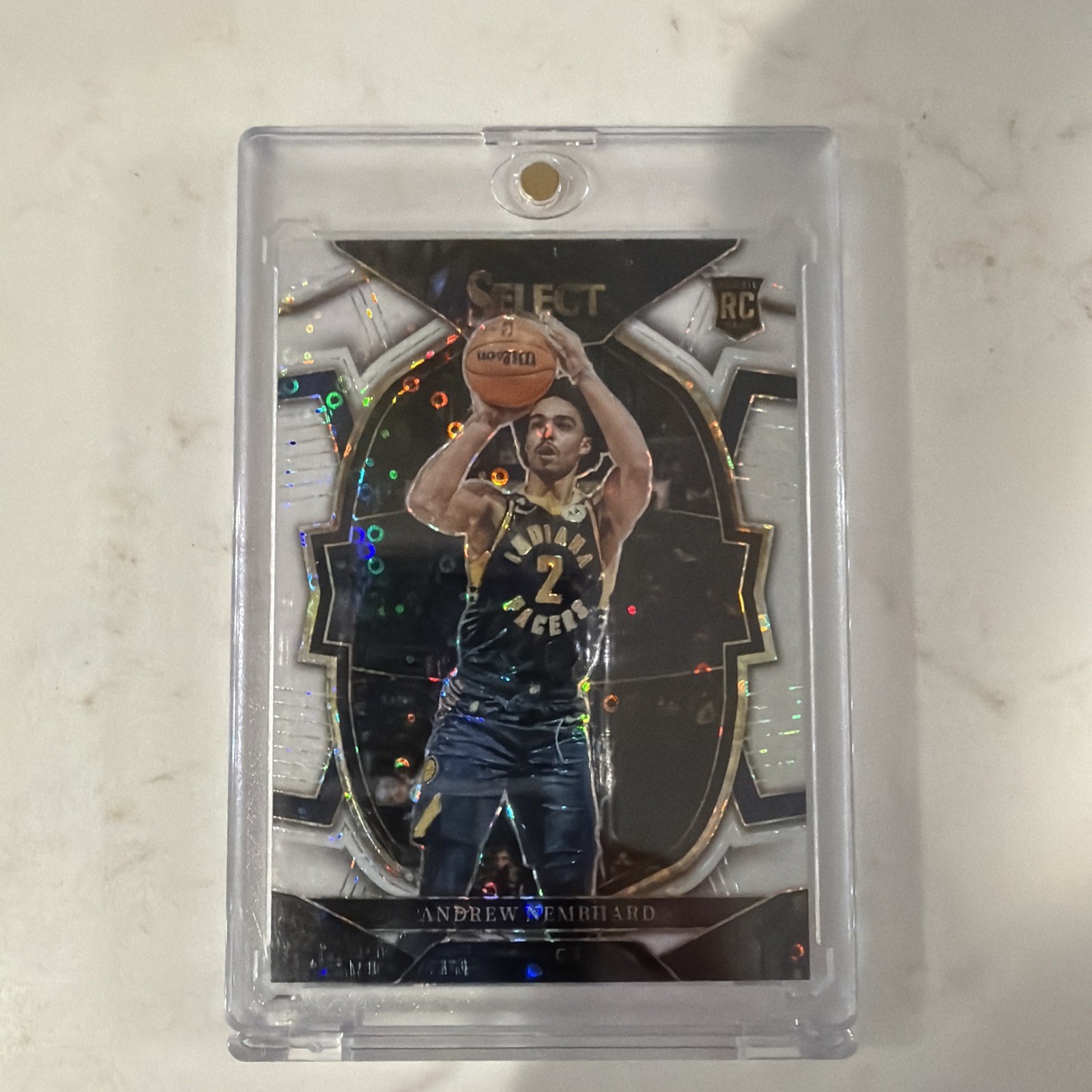 2022-23 Panini Select - Concourse Andrew Nembhard #77 White Disco Prizm /75 (RC)