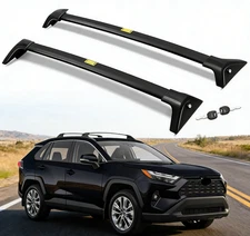 Roof Rack Cross Bars for Toyota RAV4 2019-2025, Anti-Theft, Black Aluminum