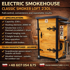 Electric Smoker 230L | Heavy Duty Wooden Smokehouse | 2000W | AR.DREW