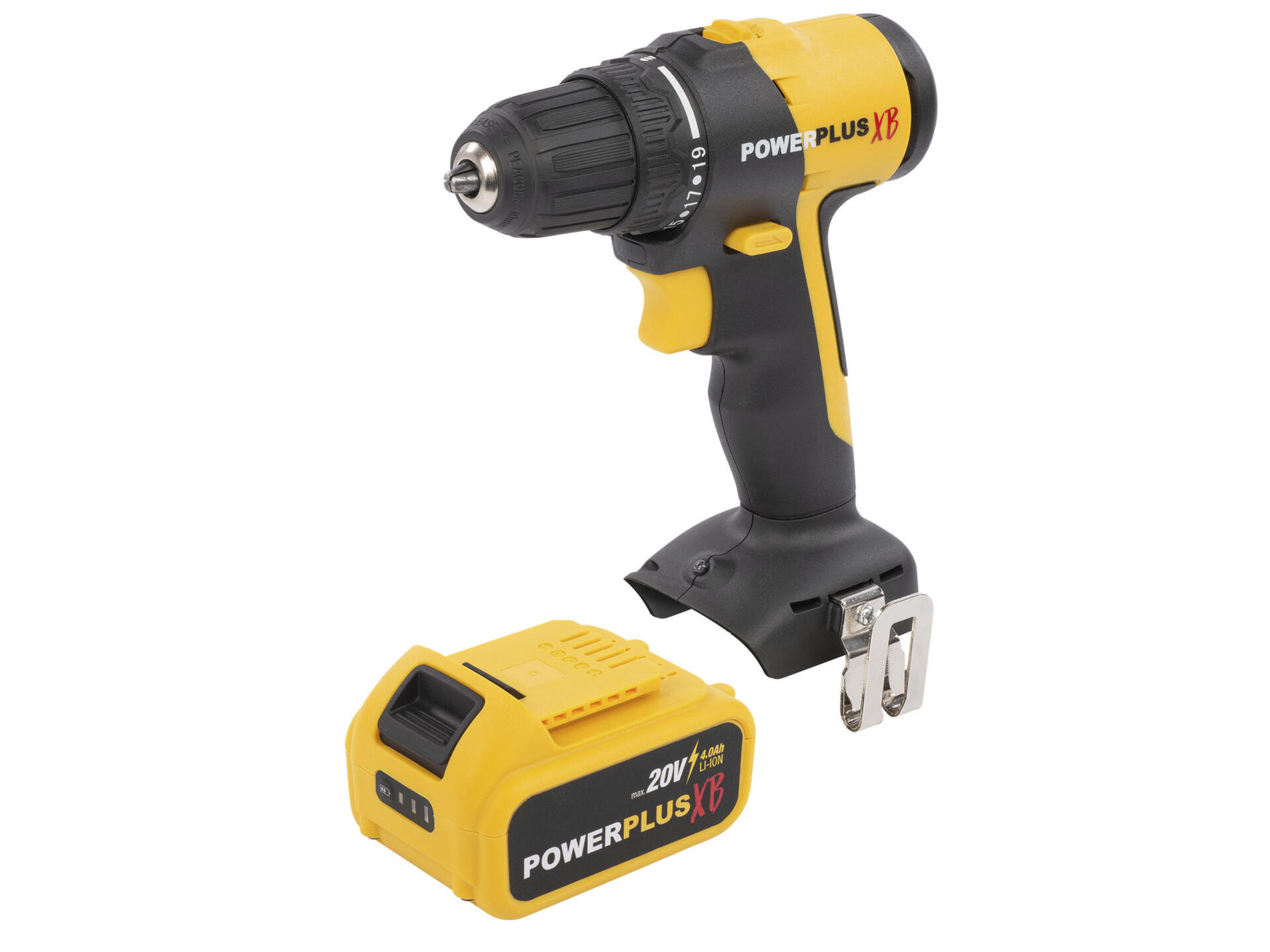 Powerplus KIT TRAPANO AVVITATORE + UTENSILE MULTIUSO + BATTERIA 20 V 4.0 Ah foto 3