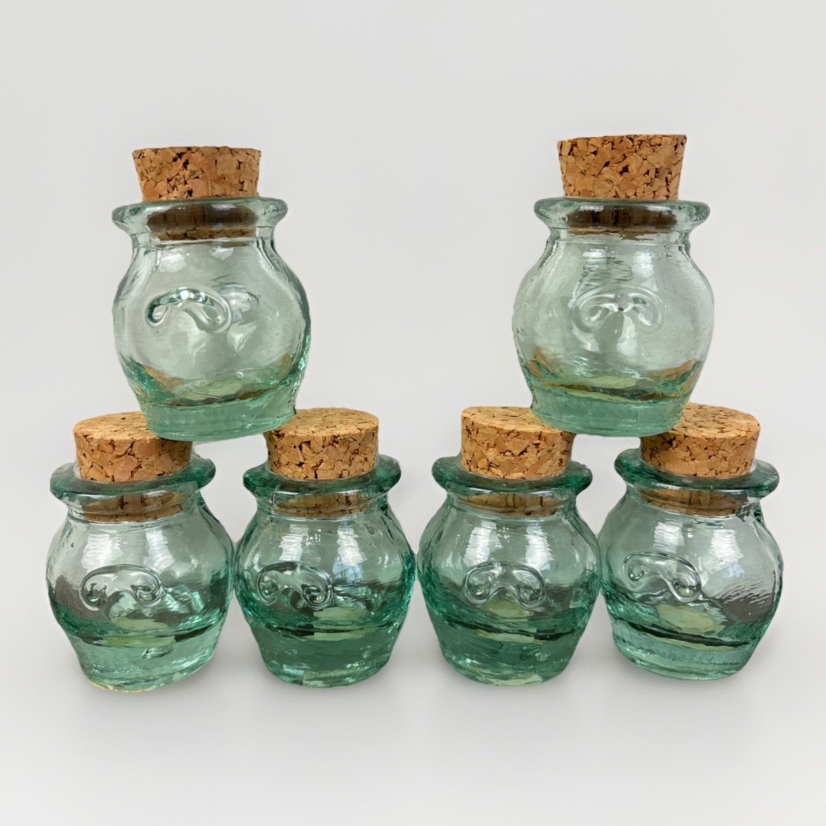 Gardener's Eden Mini Green Glass Spice Jars Made in Spain Herb