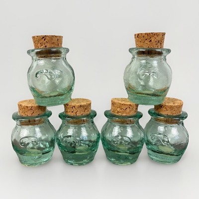 Gardener's Eden Mini Green Glass Spice Jars Made in Spain Herb Apothecary  Lot