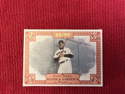 2006 Topps Allen & Ginter's Barry Bonds RIP24 Rip Card 56/99 Giants. Un-ripped.