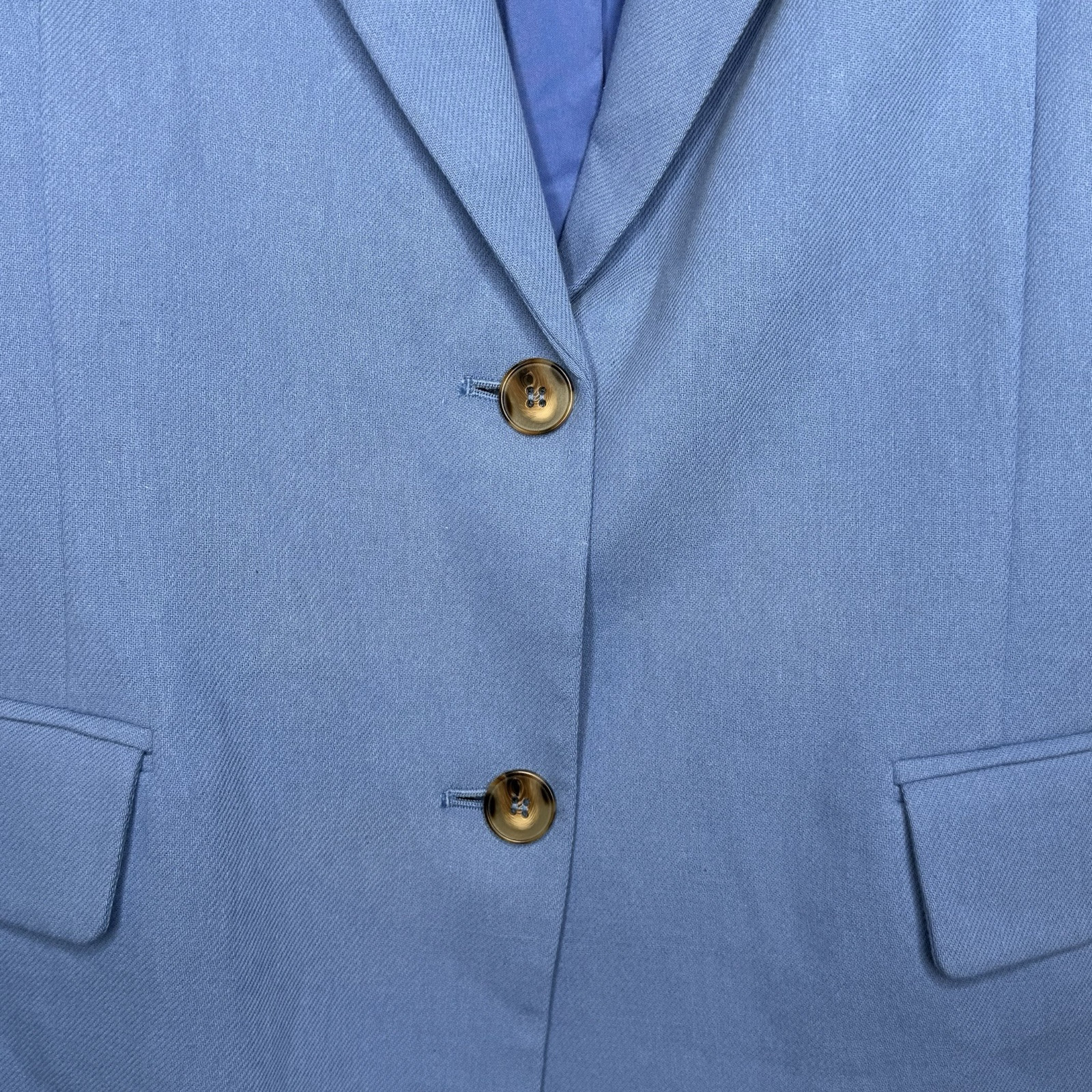 Oak + Fort Women's Cotton Linen Two Button Blazer Pacific Coast Blue Small