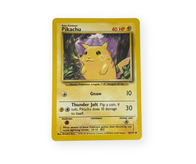 Pikachu 058/102 Base Set Regular (Unlimited) - Ungraded, LP, Great Centering