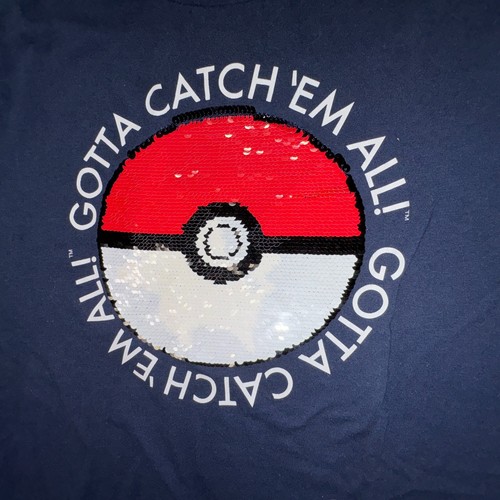 Pokemon Flip Sequin T-Shirt XL Pikachu Pokeball “Gotta Catch 'Em All” - Picture 3 of 13