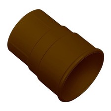 FLOPLAST 68mm Round Gutter Pipe Socket - Brown - PACK OF 2 - FREE 1 Day Delivery
