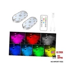 2 PCS Car Led Lights Interior,7 Colors 2 PCS 7 Colored Lights Upgraded Version