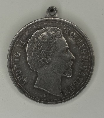 Ludwig II King of Bavaria Memorial Medal Pendant - Koenig V. Bayern - 1845-1886