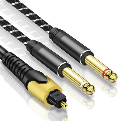 192KHz DAC Optical to Dual 6.35mm Converter,Optical Audio Cable to Dual 6.35m...