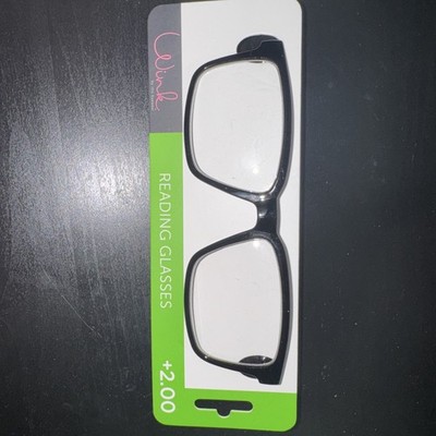 ICU Eyewear Cotati Reading Glasses +2.00 Black Frame Magnifying NWT