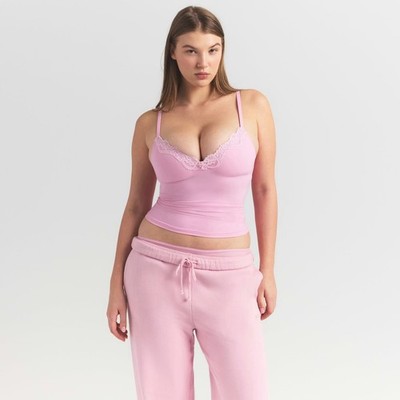 NWT SKIMS Fits Everybody Lace Push Up Cami Sz 2XL BUBBLEGUM Pink Tonal SOLD OUT