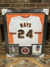 Willie Mays Signed Autographed Baseball Jersey Framed 44x36 Say Hey COA *42
