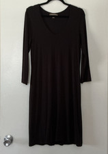 Tommy Bahama Dress Womens M Black 3/4 Sleeve Stretch Knit Resortwear Loungewear