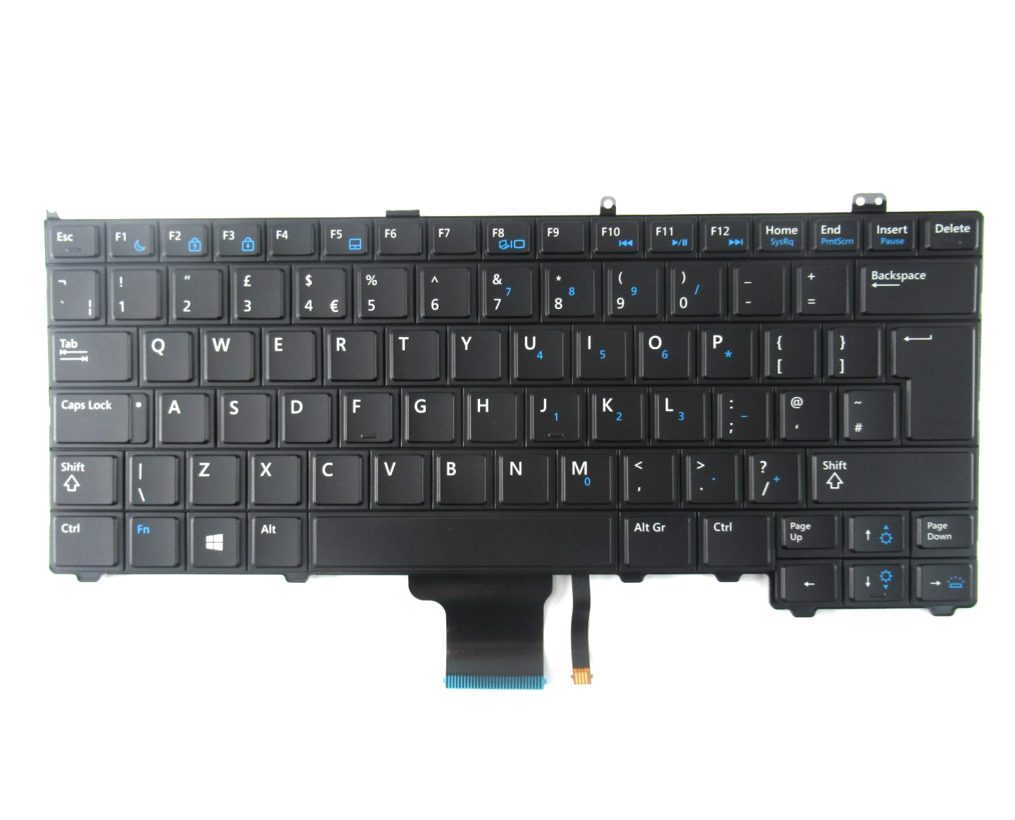 UK Backlit Keyboard for Dell Latitude E7240, E7440, and E7420 - 4380Y
