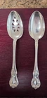 2 Set Towle Old Master Sterling Large Serving Spoons 8 3/4" Pair No Mono 9 hole