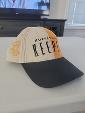 Harry Potter Hufflepuff Keeper Hat/Black  Yellow/Adult Sized