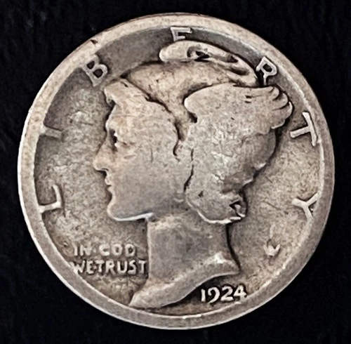 Photo of a 1924-D Mercury Dime from an eBay listing that sold on Jan 19, 2026