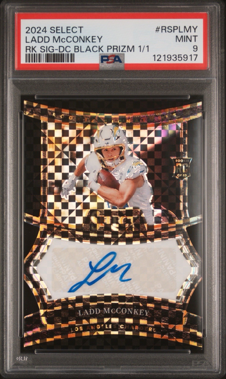 Ladd McConkey Panini Select Rookie Signatures #RSPLMY Black Prizm