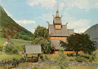 Ansichtskarte, Vik I Sogn, die alte Stabkirche Hopperstad