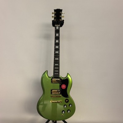 Metallic green SG electric guitar  bone nut rosewood fretboard Chrome hardware